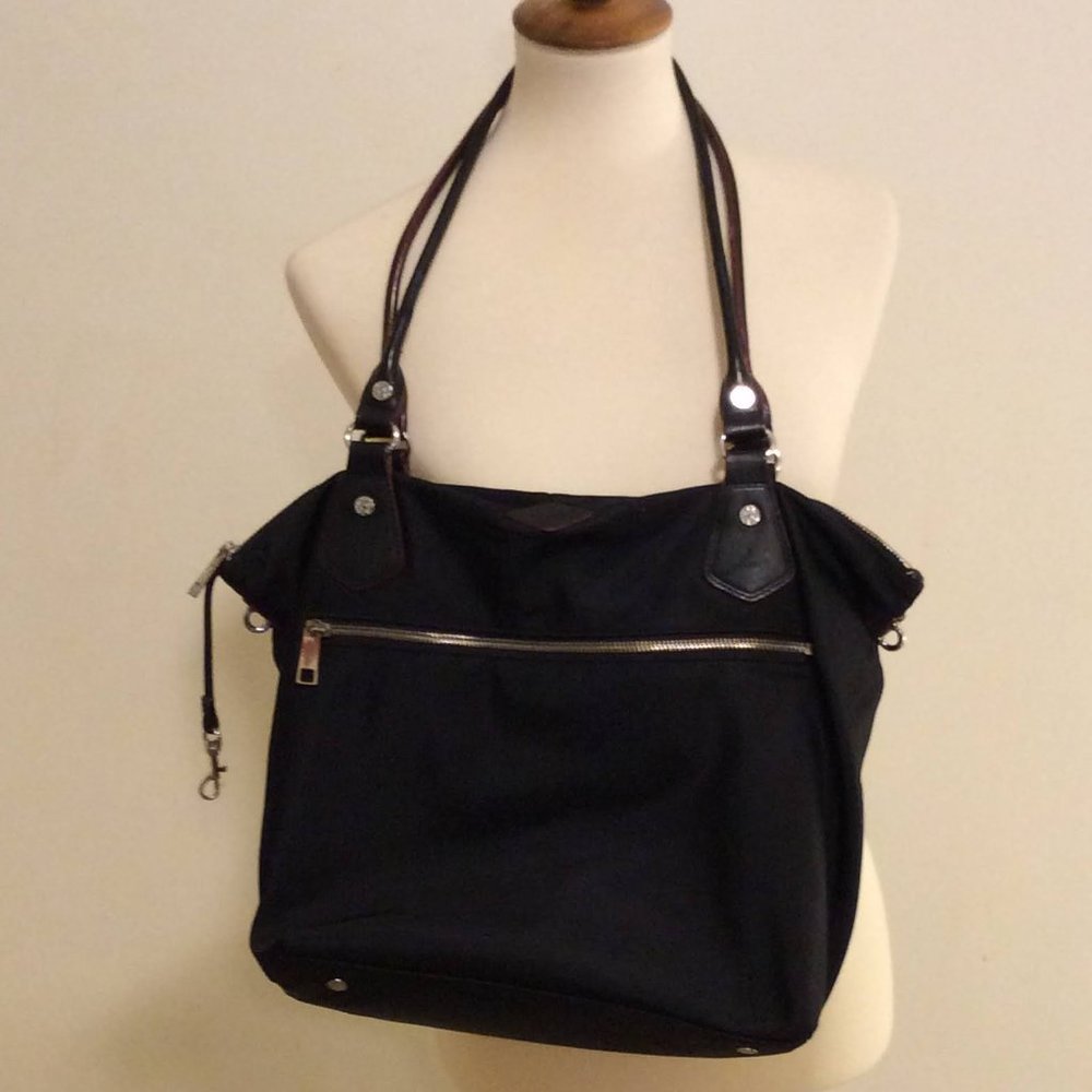 MZ Wallace Black Nulon Small Tote Handbag